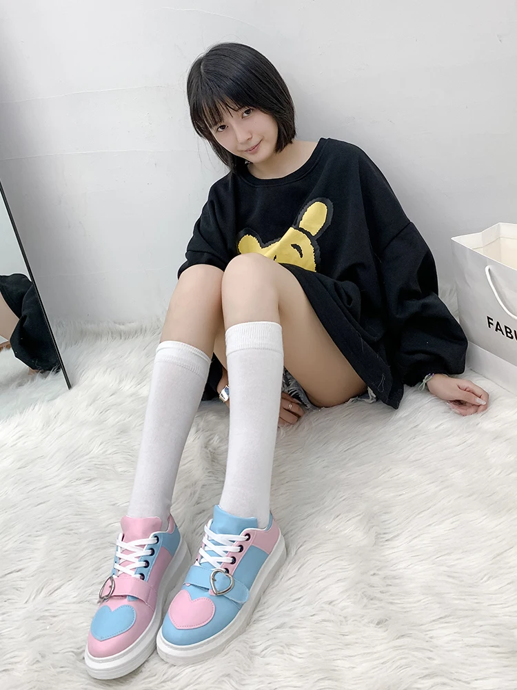 

Sports Shoes Harajuku Cute Style Soft Girl College Style Female Ins Japanese Lolita Casual Running Shoes Vulcanized Shoes
