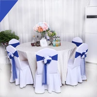 102030pcs wedding chair decoration bow stretch chair backs sashes knot ties for wedding party hotel banquet chairs yarn decor