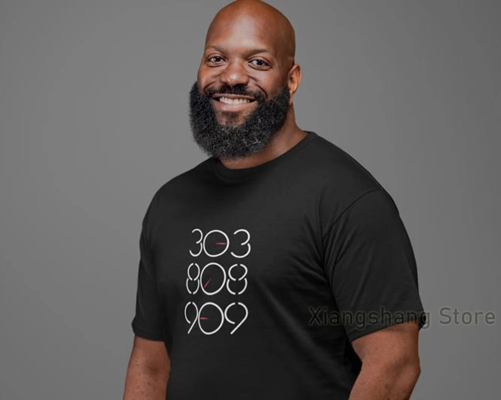 303 808 909 футболка унисекс хлопковая Повседневная мужская женские футболки топы -