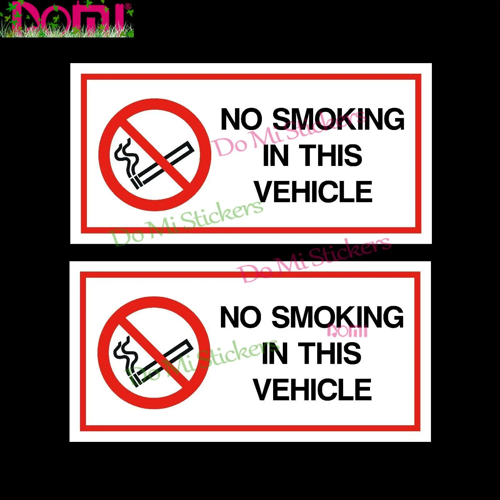 

2x No Smoking In This Vehicle Stickers 120x60mm - Car Taxi Vinyl Signs Car Sticker Windshield Bumper Racing Laptop Helmet Wall