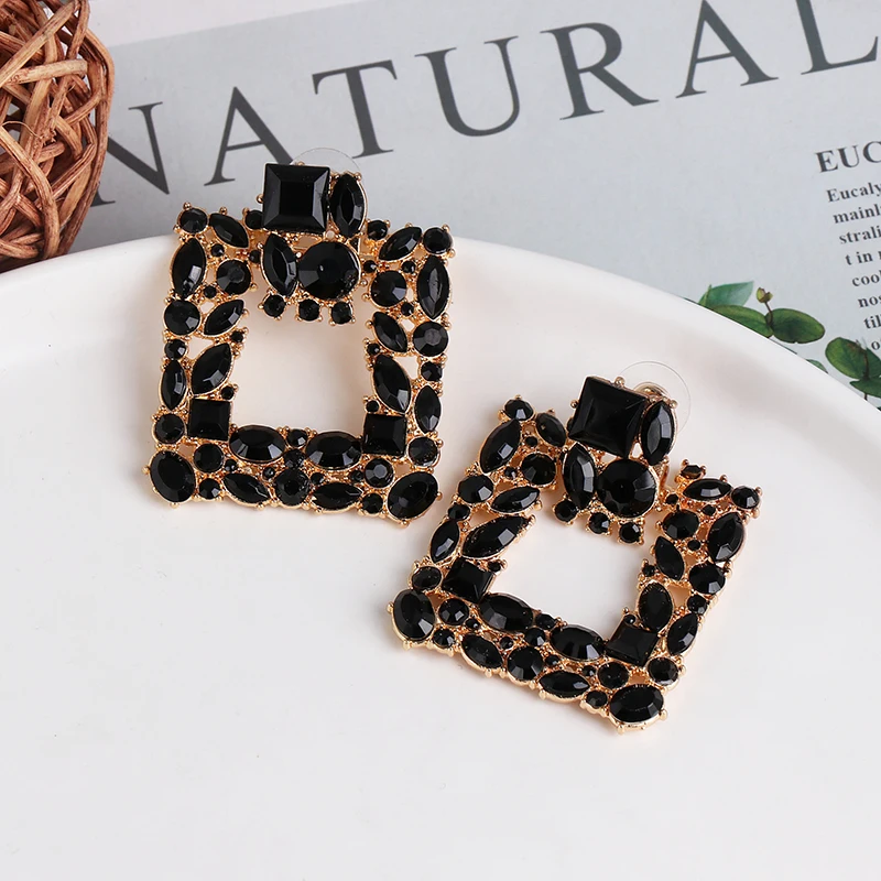 AOTEMAN квадратные мульти Зеленые Черные Красные Стразы геометрической формы ZA