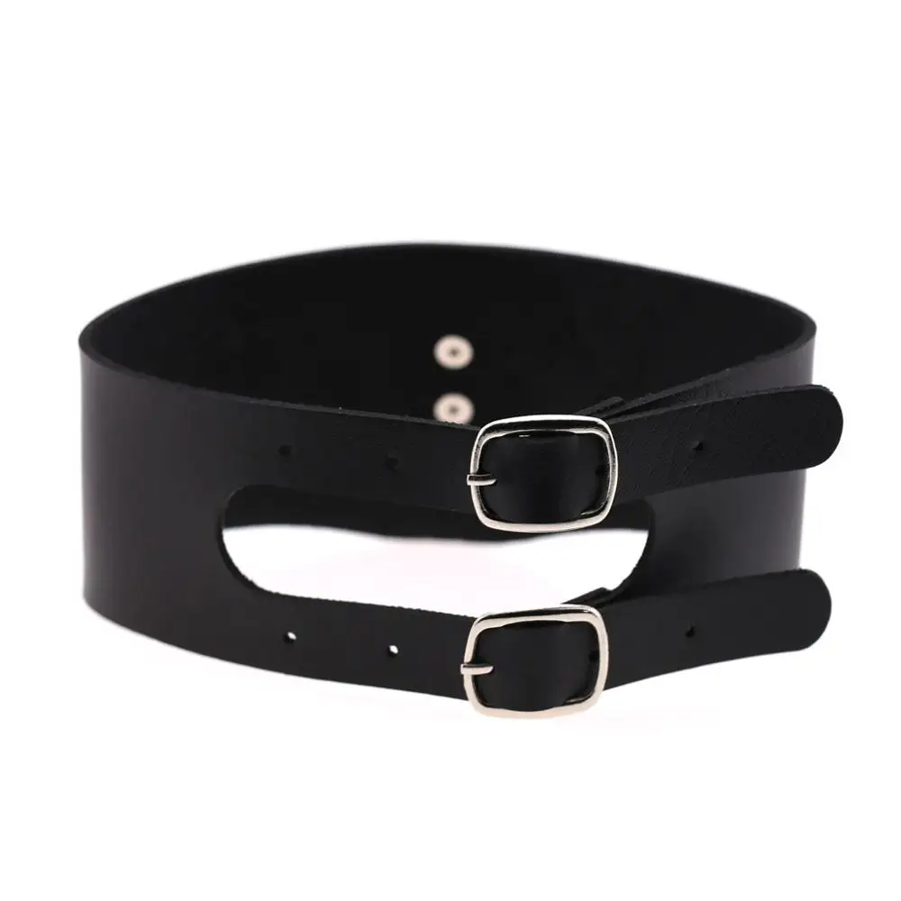 Большой O образный воротник в стиле панк рок и готика Женское мужское кожаное