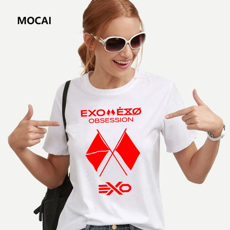 

Summer 2020 Kpop exo planet 5 exploration concert same earth printing Women's T-shirt Couples loose sleeve Undershirt clothing