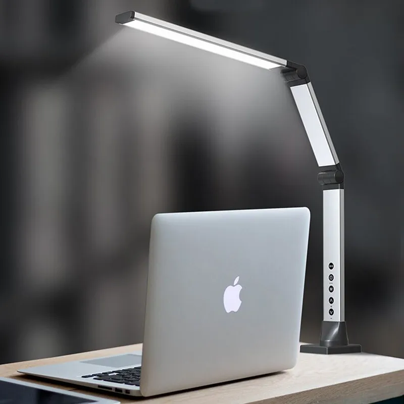 Artpad LED Long-arm Table lamp For Studying Room Clip-on Eye-protection Desk Lamp With Remote Control Silver/Black/Green 12W