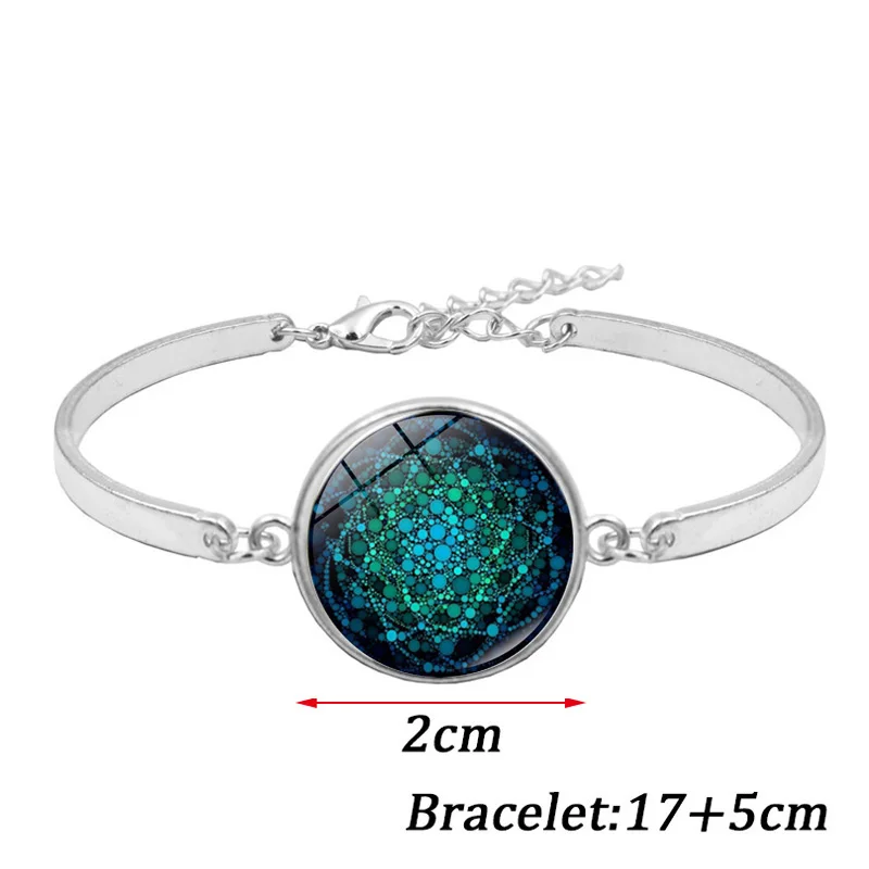 Женский набор украшений ожерелье из стекла с модным принтом и регулируемым