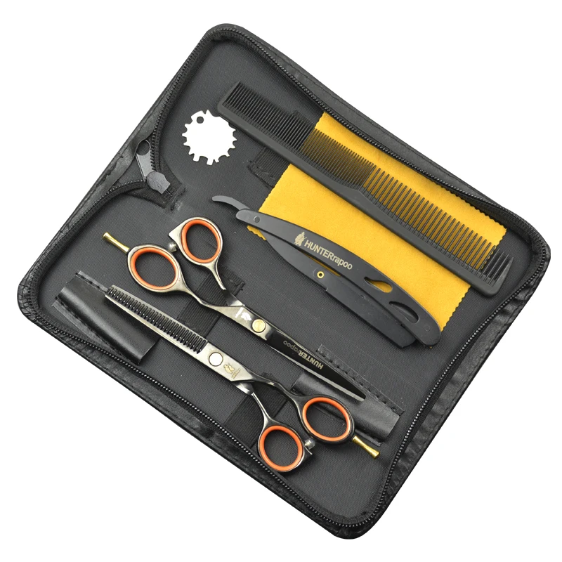 

30% off HT9114 Professional Barber Scissors Set japan 5.5 inch Hairdressing thinning scissor barbershop hair Shears clippers