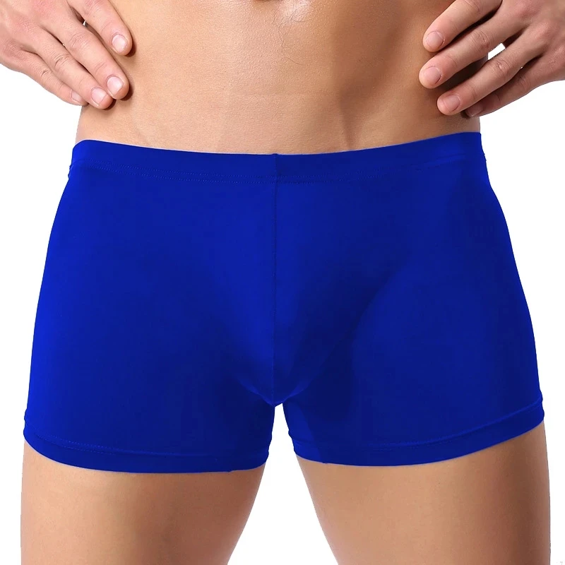 Тонкий прозрачный ледяной шелк сексуальное нижнее белье Для мужчин шорты