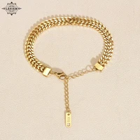 lesiem gorgeous gold color female friend bracelets bangles vintage doubleheaderins anchor charming jewelry accessories