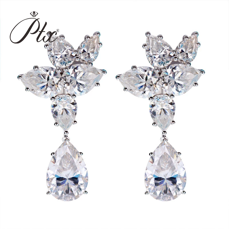 

Серьги-подвески из серебра 925 пробы с муассанитом