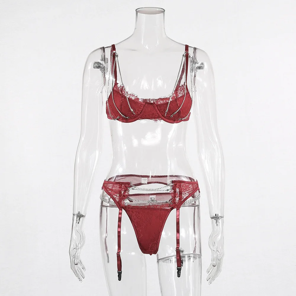 3 шт. Сексуальная женская ночная рубашка с блестящими кристаллами разы