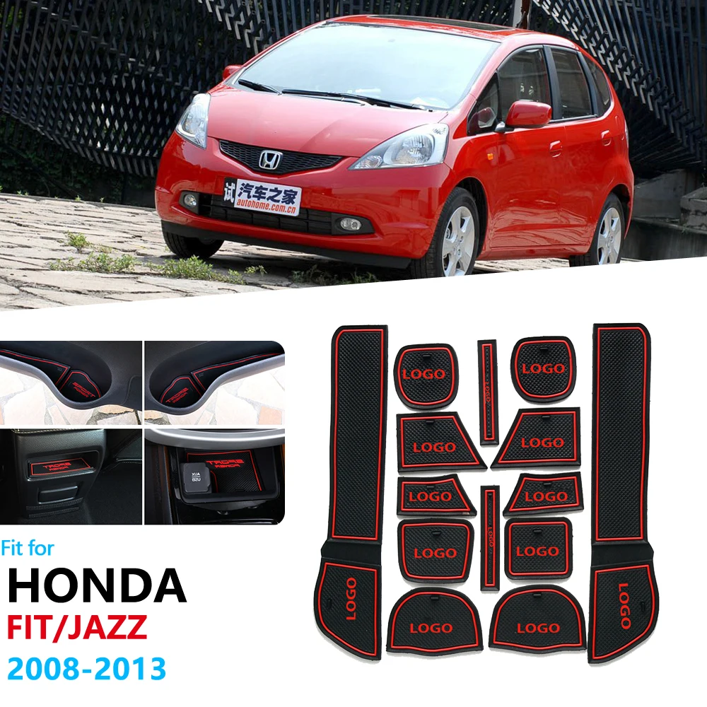 Противоскользящий резиновый коврик для ворот и чашки Honda Fit Jazz 2008 ~ 2013 дверных