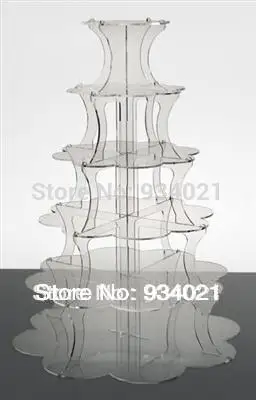 

Free shipping Transparent Unique Decorative Round 6 Tier Acrylic Cake Stand