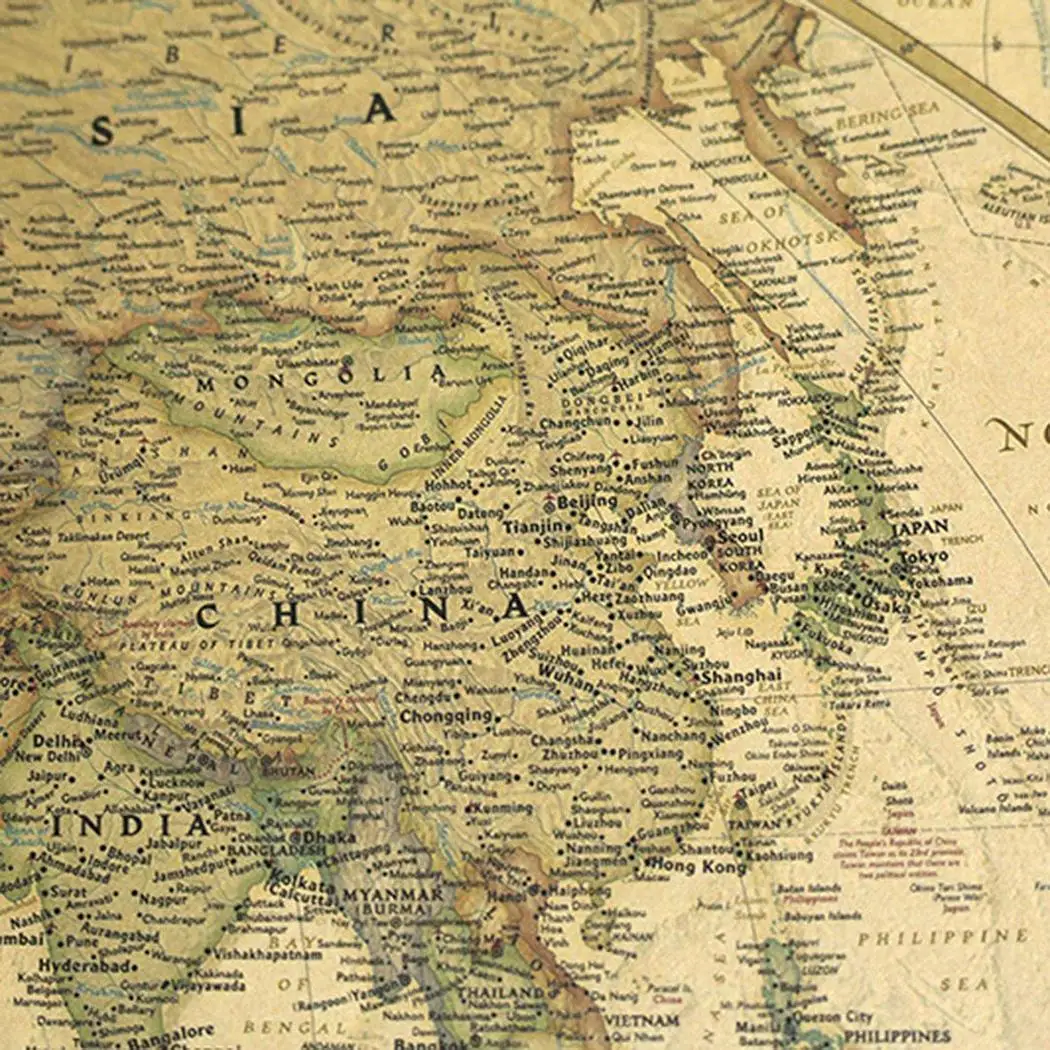 Карта мира бумага для поделок в стиле ретро экран помещений кафе декоративный