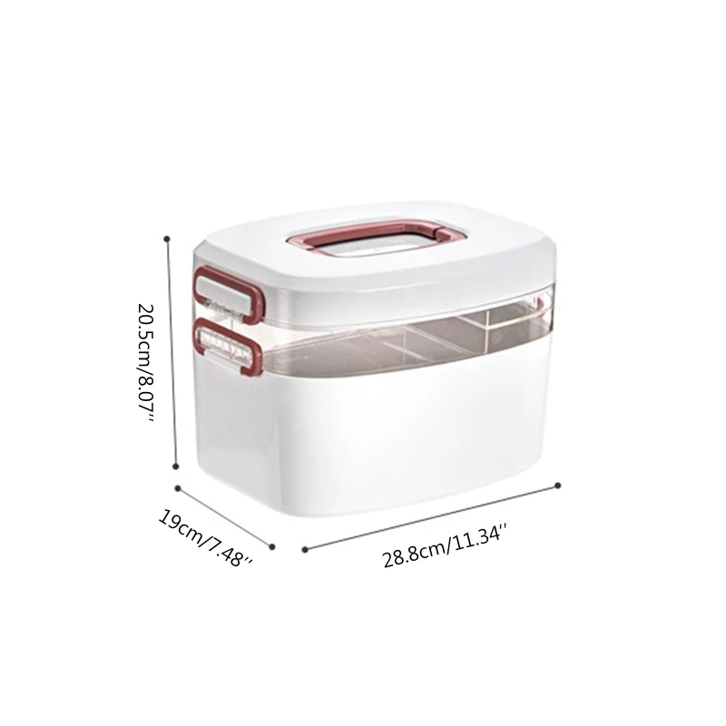 

Large Capacity 2 Layers Medicine Storage Box Organizer Plastic Storage Box Multi-Functional Portable Family Emergency Case