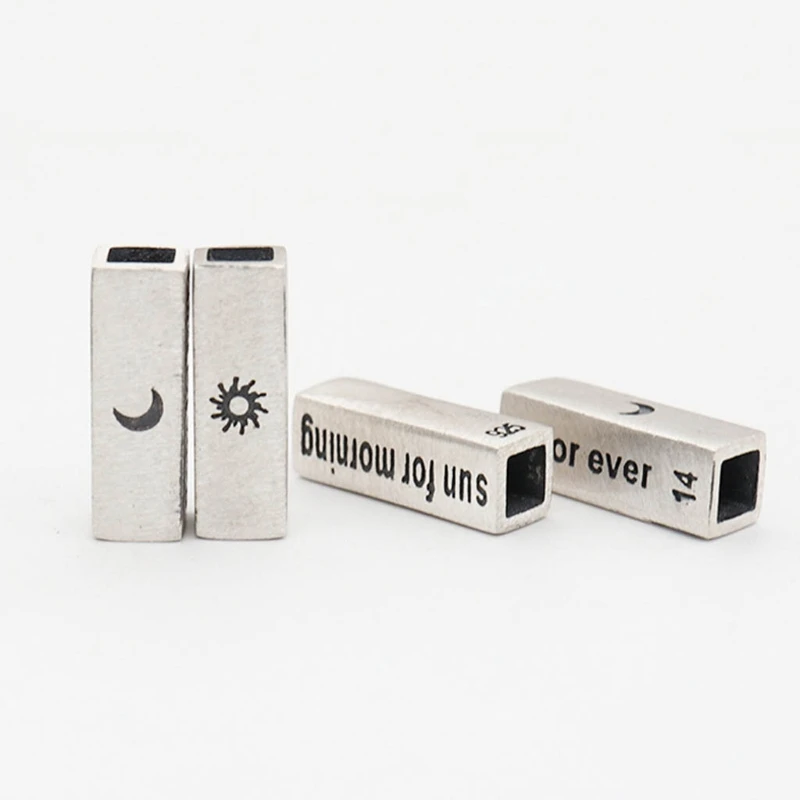 

2Pcs S925 Silver Sun and Moon Lover Tube Beads for Him and Her Jewelry Making