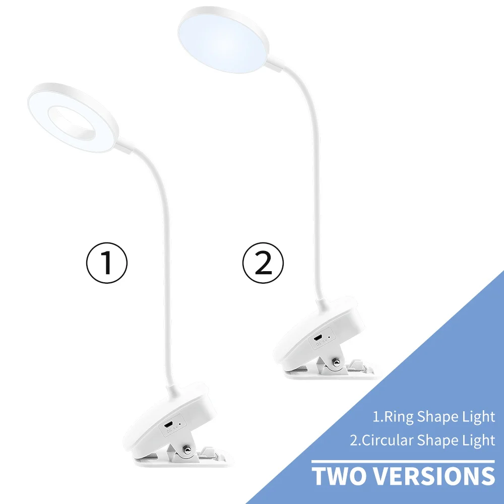 LED desk lamp 3 colors dimmable reading USB powered touch switch learning with battery chargeable Portable Night light | Лампы и