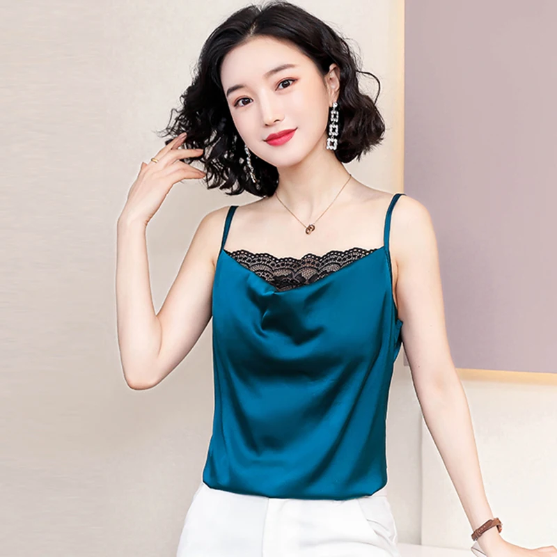 Атласная женская рубашка с молочным ремешком элегантный укороченный топ