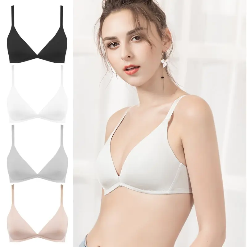 

Women Bras Seamless Thin Solid Color Smooth Bras Underwear Female Adjust Breathable Bralette Wire Free Brassieres.