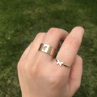 Набор обручальных колец в винтажном стиле с открытой манжетой-бабочкой и кольца для мужчин и женщин, регулируемое ювелирное изделие, пара колец для влюбленных