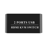 kvm switch hdmi 2 port box 4k30hz 3d 1080p supported no power adapter required with 2 usb cables