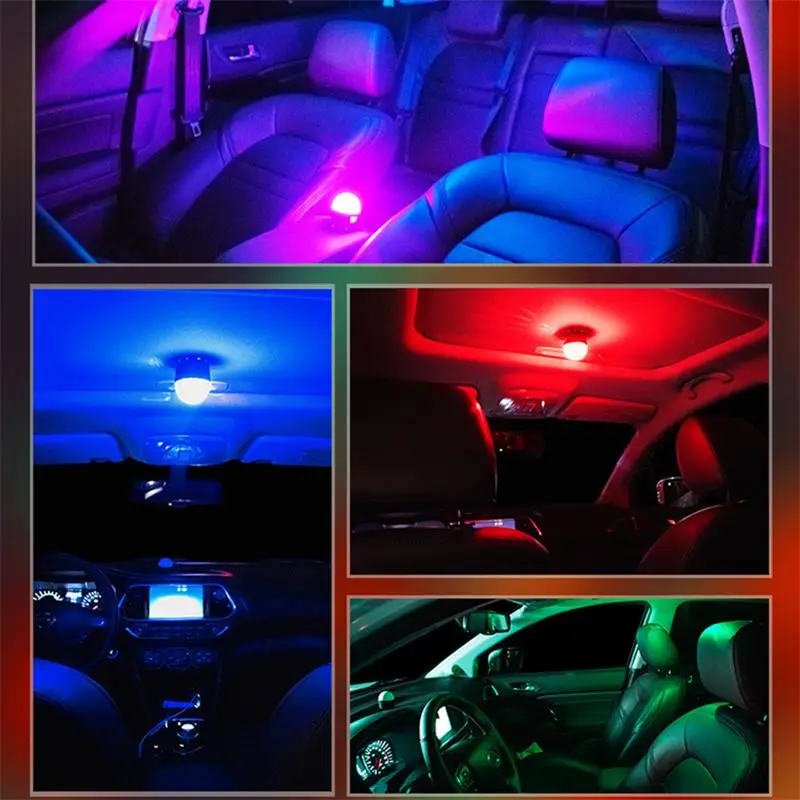 Автомобильная атмосферная лампа RGB со светодиодным звуком дискошар сценическое