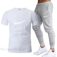 2021 fashion new brand men summer high quality cotton sports t shirt sports pants set running hip hop tracksuits s 2xl