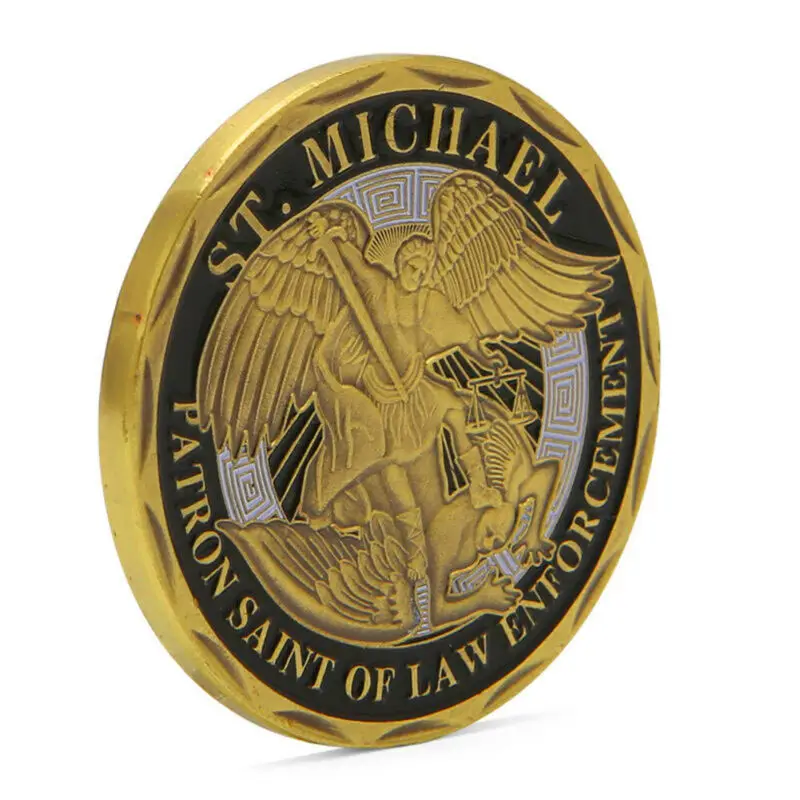 Значок офицера полиции Майкла памятный знак покровителя монета художественные