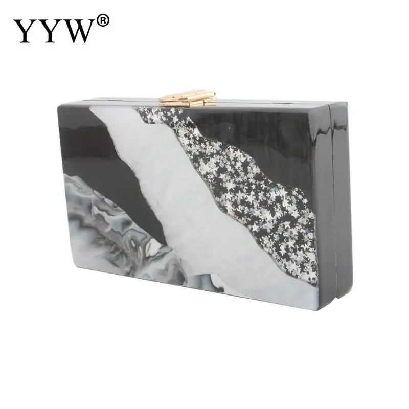 

Acrylic Evening Bags Handbag For Bride Wedding Party Prom Cocktail Clutch Fashion Bags Purse Women Gradient Color Clutch Purse