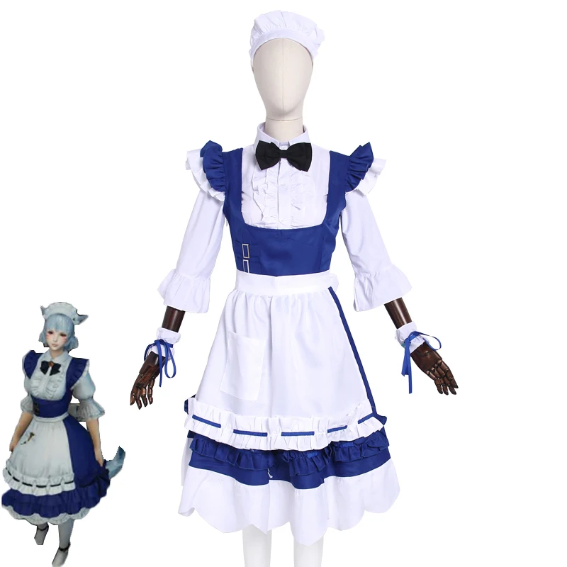 Game Final Fantasy XIV FF14 Miqo'te Cosplay Costume Halloween Christmas Carnival Sexy Dress Maid Servant Uniform Custom Made