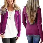 Цветной кардиган на пуговицах с длинным рукавом, Женский Повседневный ветрозащитный весенний и осенний кардиган из полиэстера на каждый день, Y2J5