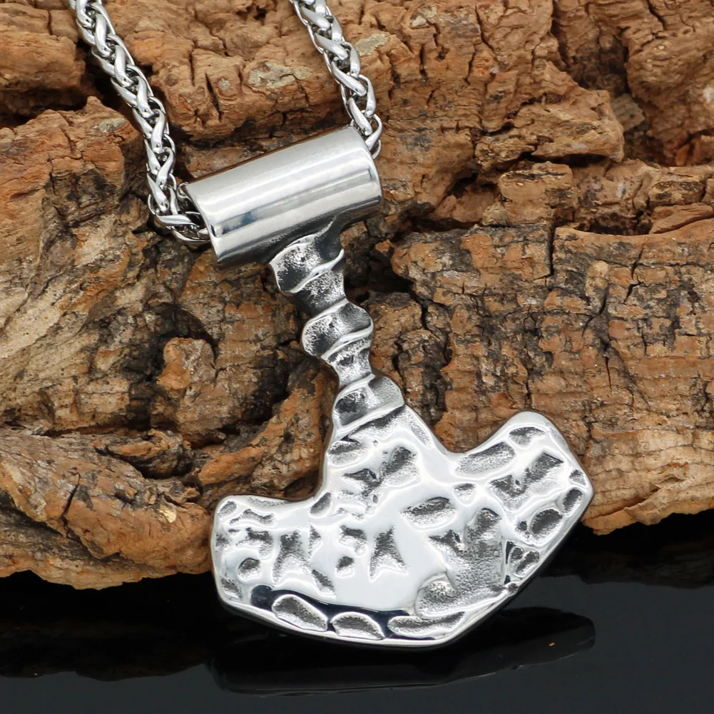 Мужской подвесной Молот Тора vegvisir Mjolnir ожерелье из нержавеющей стали с рунами