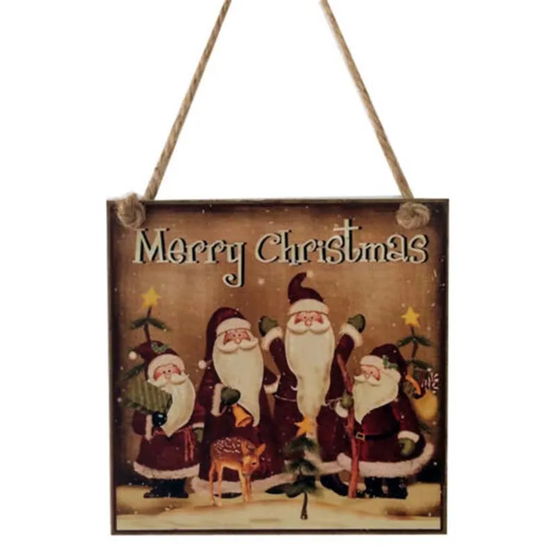 Рождественский фестиваль деревянные подвесные двери украшения Висячие вечерние