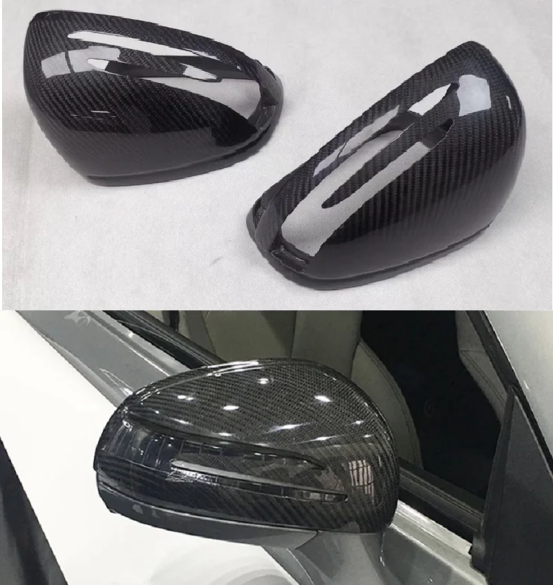 2pcs Replacement Style Dry Carbon Fiber Side Mirror Cover Caps Fit For Mercedes Benz R172 SLK SLC SL AMG GT GTS GTR
