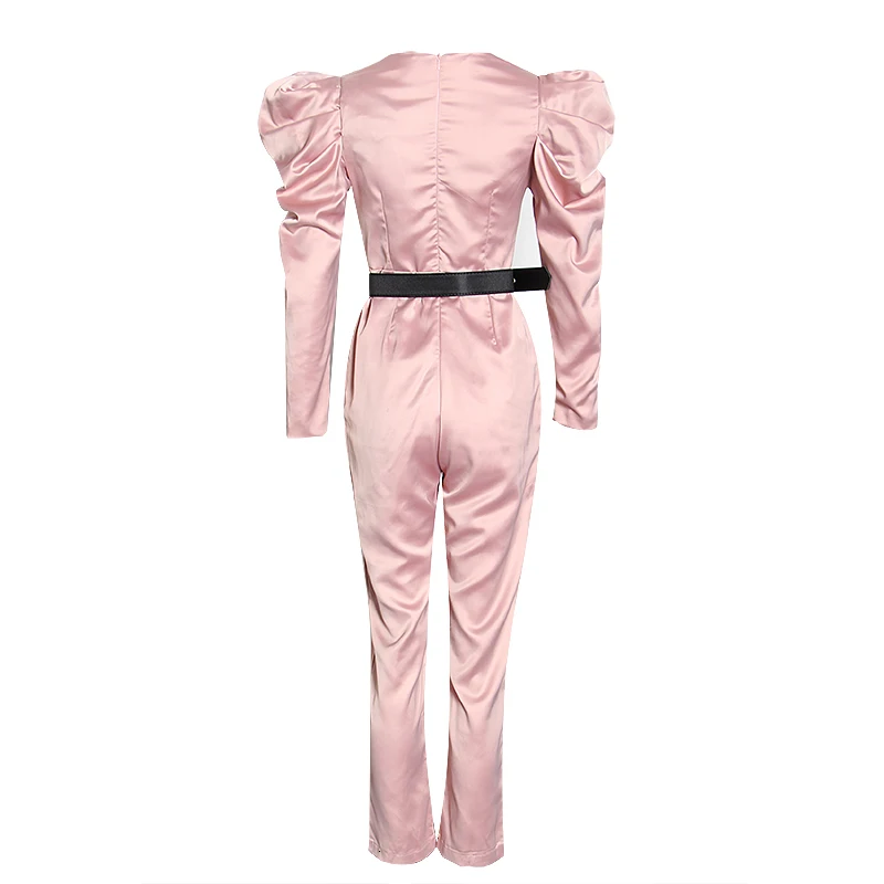 Женский облегающий комбинезон TWOTWINSTYLE с v-образным вырезом длинными