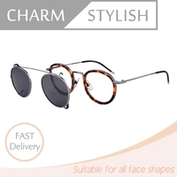 thom brand round glasses frame men eyeglasses polarized clip tb710 women vintage optical eyewear oculos sunglasses original box
