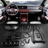 real carbon fiber car interior trim for benz a b cla class w177 w247 c118 2019 2020 mirror cover gear shift air vent outlet trim