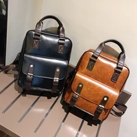 funmardi vintage pu leather women backpacks luxury design handbags large capacity school bags england style female shoulder bags