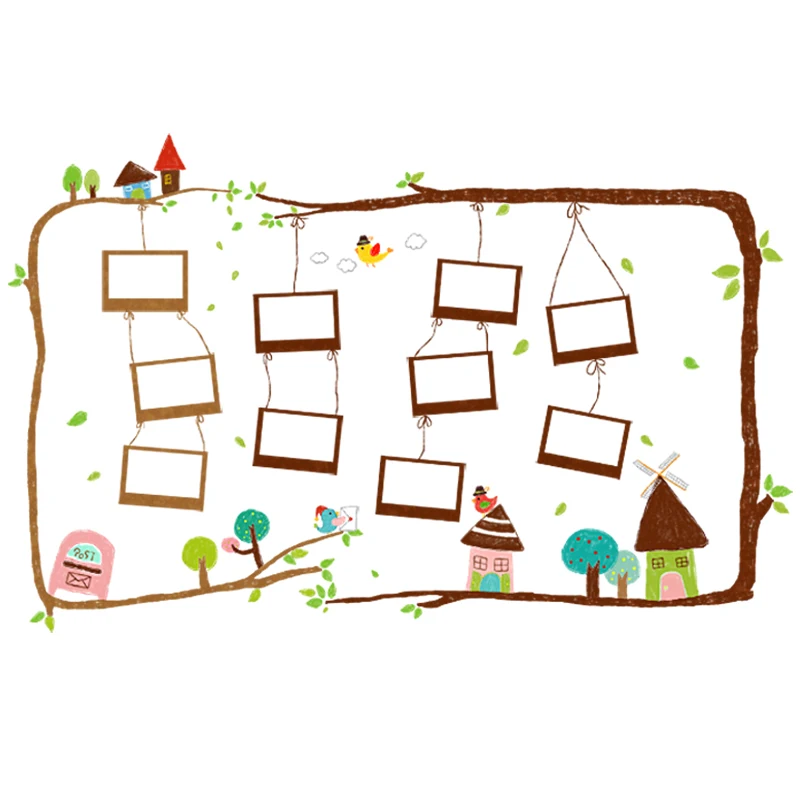 

Cartoon Creative Photo Frame Wall Stickers for Living Room Bedroom Kids Room Wall Decals Mural Art Home Decor Removable