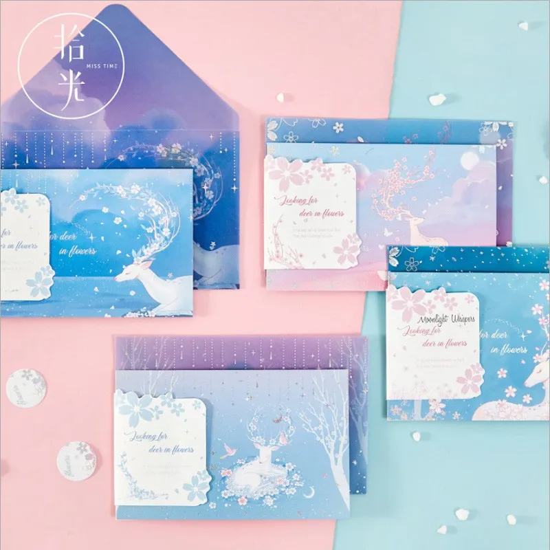 

24pack Beautiful Flower Sulfuric Acid Paper Gift Envelope For Postcard Students School Stationery Supplies