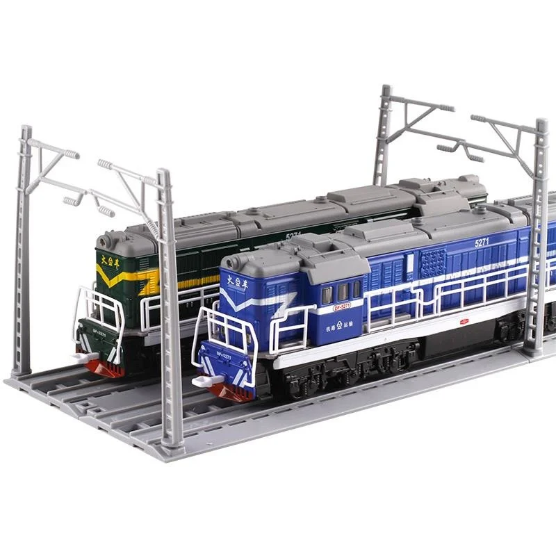 

1/87 Alloy Locomotive Carriage Pull Ba Model Train Toy With Sound Light Children Toys Gifts