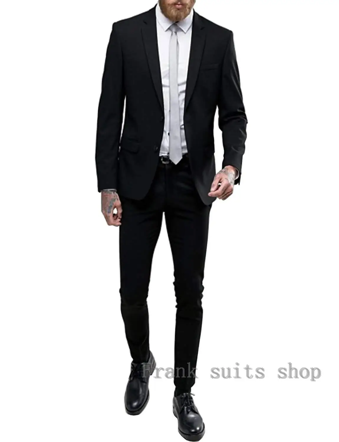 

Black Business Men Suits Custom Made, Bespoke Classic Black Wedding Suits For Men, Tailor Made Groom Suit Tuxedos For Men