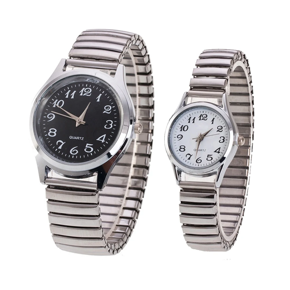 

New Arrival Men Quartz Watch Fashion Stainless Steel Strap Business Movement Wristwatch Male Elastic Strap Quartz Watch