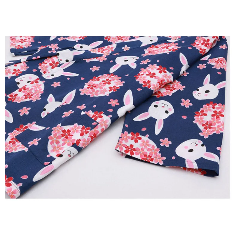 Японской традиции Стиль милые Сакура принт кролик детские пижамы со штанами