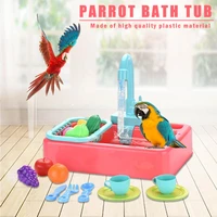 parrot bathtub bird toy automatic bathing box multifunctional shower bathing basin bird supplies accessories easy to install