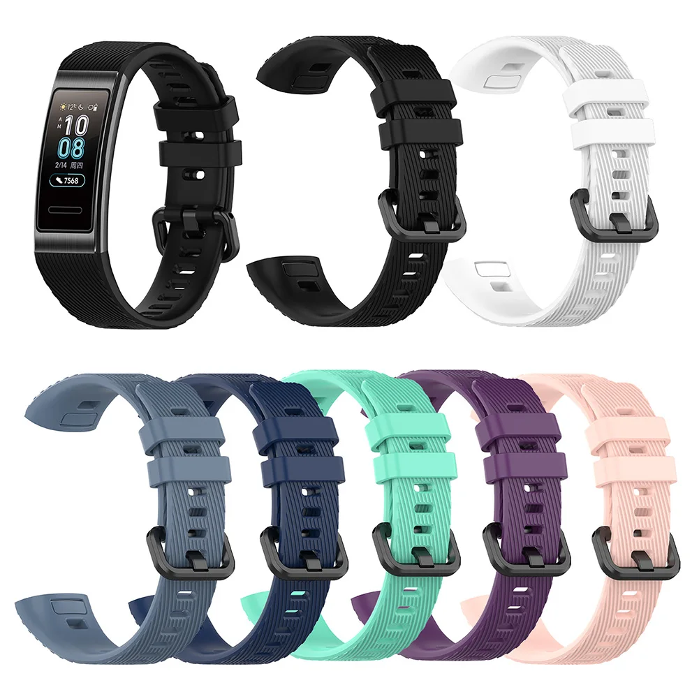 

Newest Silicone Watchband Bracelet Smart Watch Sport Strap w/Buckle Replacement Wristband for Huawei Band 4 Pro TER-B29S