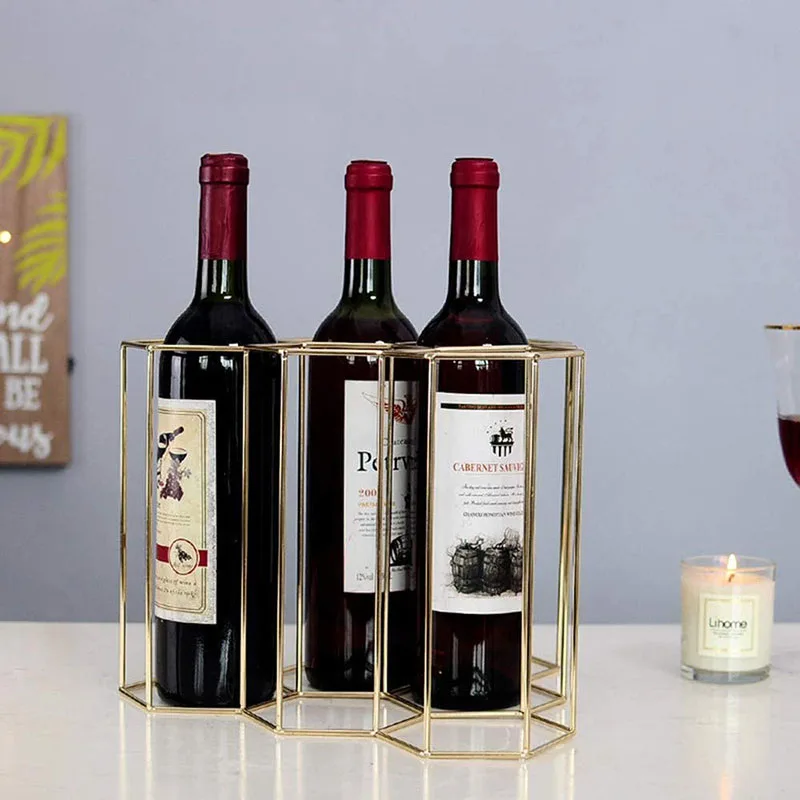 Золотая сотовая Винная стойка UNTIOR декоративная Скандинавская креативная из