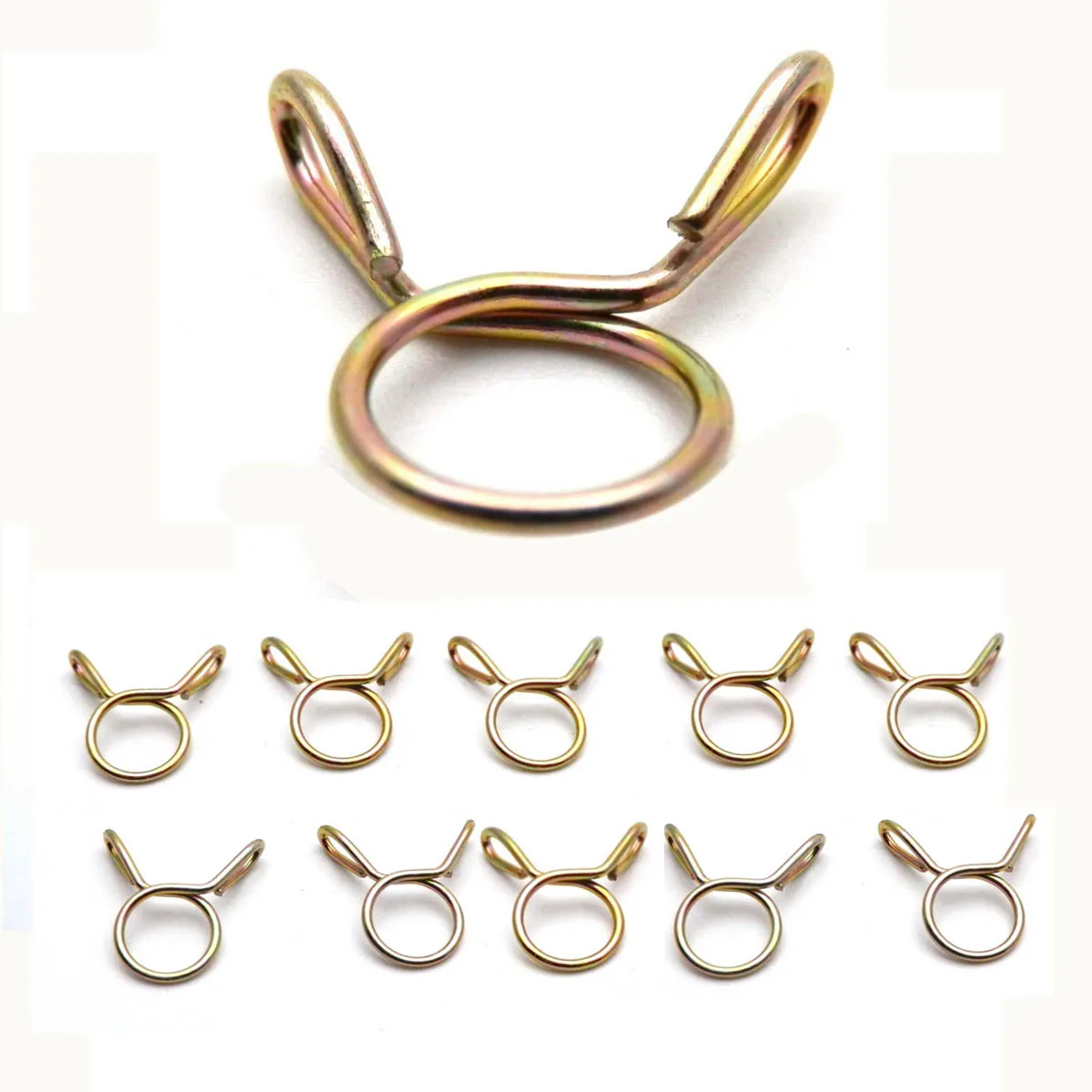 

10 pieces 8mm Motorcycle Scooter ATV Moped Fuel Line Hose Tubing Spring Clips Clamp