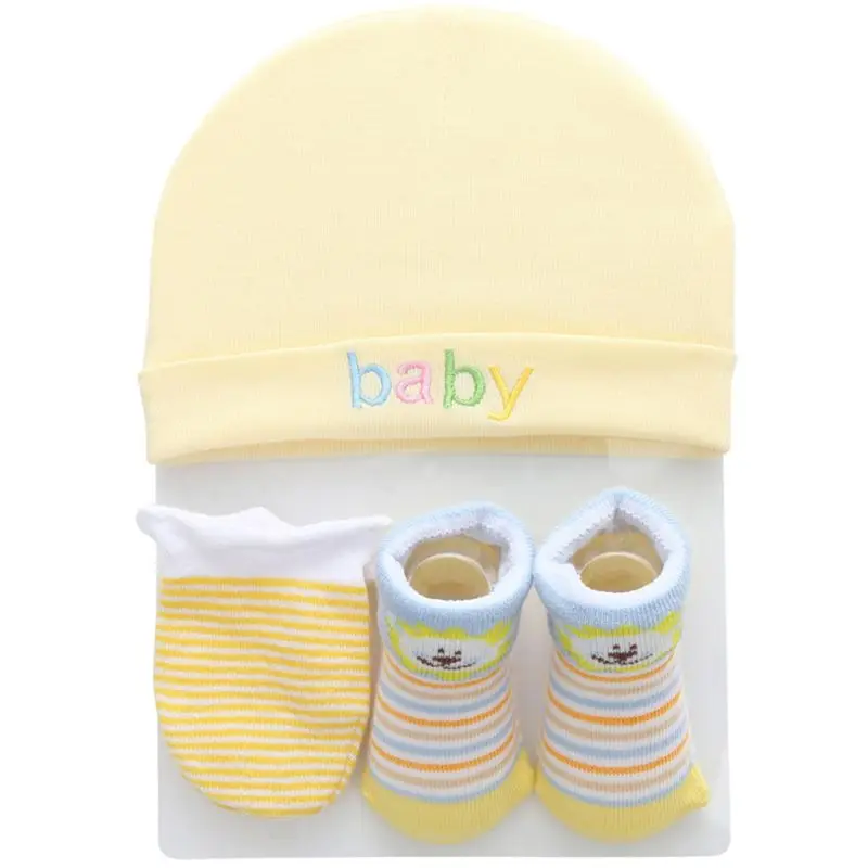 900C-Conjunto de calcetines para beb&eacute;, ni&ntilde;o y ni&ntilde;a, gorro y guantes de algod&oacute;n con dibujos animados-5