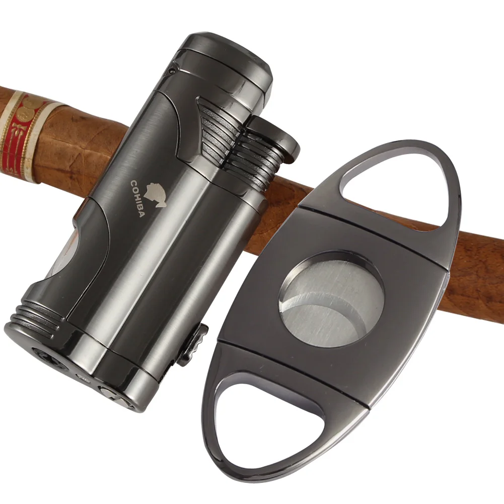 COHIBA зажигалка для сигар набор аксессуаров металлическая ветрозащитная