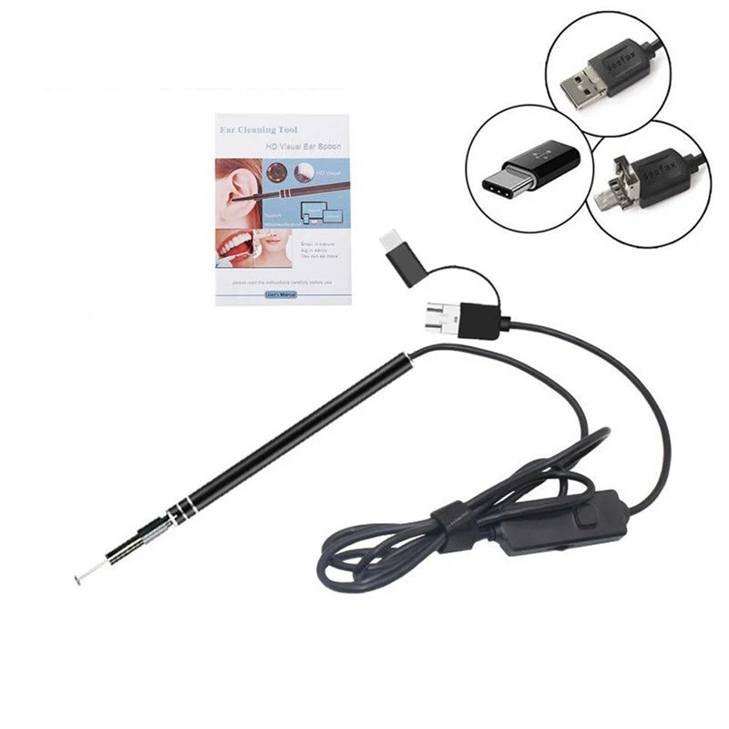 New USB Ear Cleaning Tool HD Visual Spoon Multifunctional Earpick With Mini Camera Pen Care In-ear Endoscope | Красота и здоровье